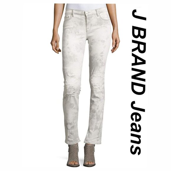 J Brand Mid-rise Fame Tie Died Distressed Jeans - Picture 1 of 8